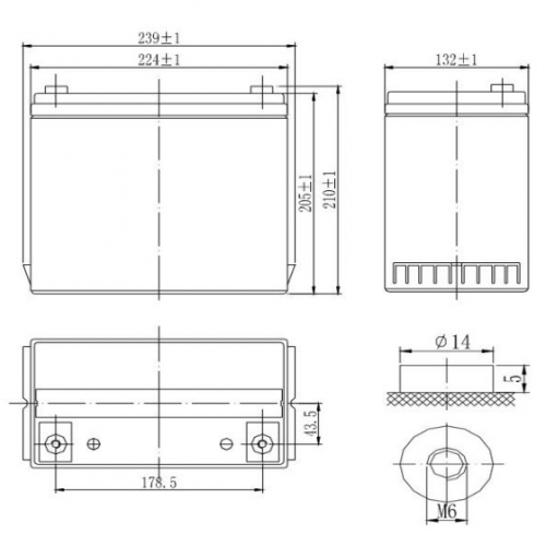 Аккумулятор Delta DTM 1255 L
