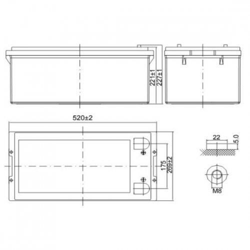 Аккумулятор Delta DTM 12250 L